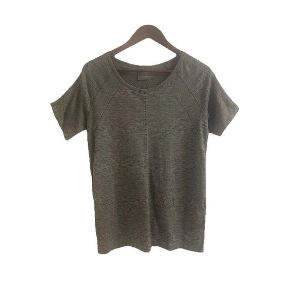 Athleta Athletic Vented Running Short Sleeve Tee -Heather Grey - Women’s- Large - Picture 1 of 3